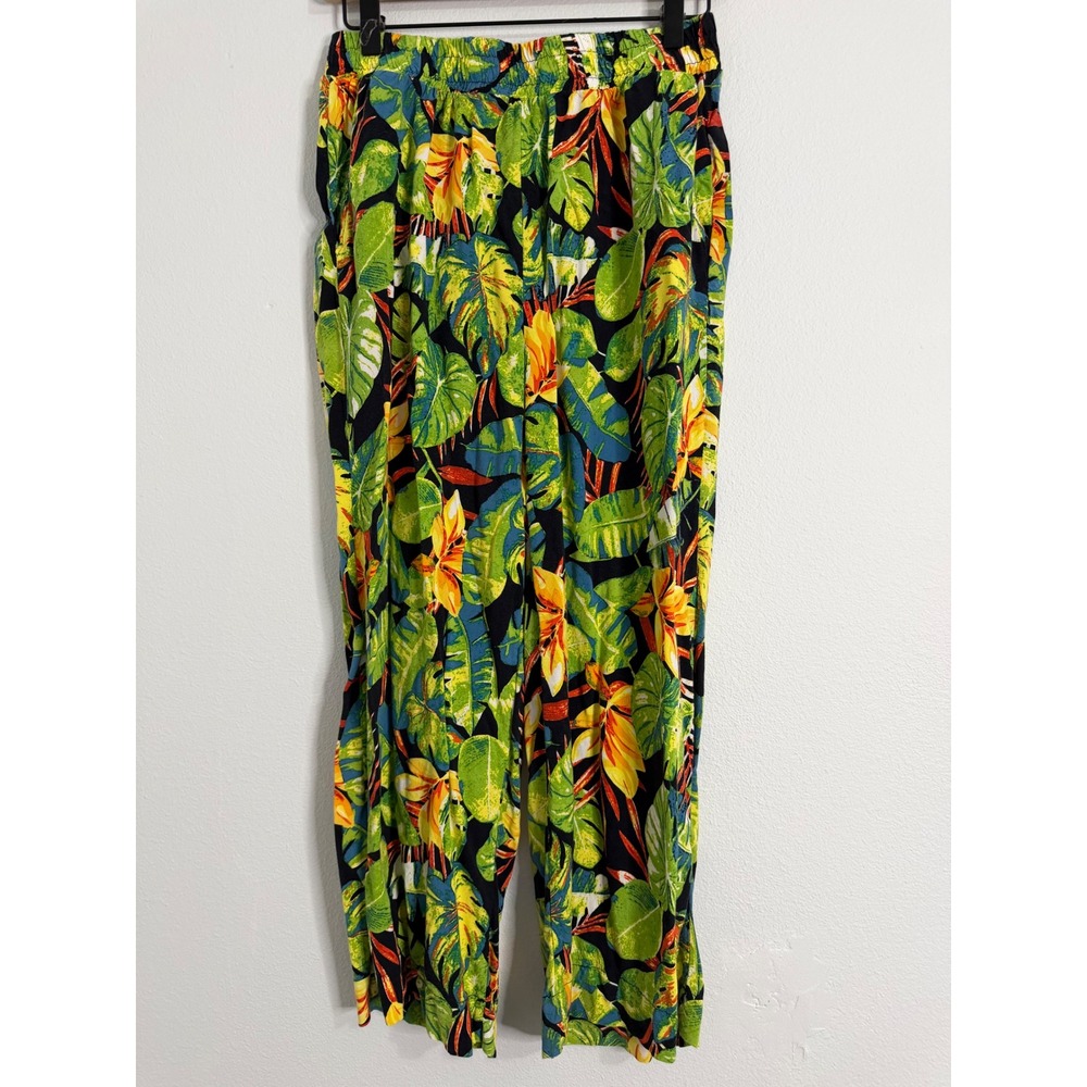 Rachel Roy - Tropical Print Crop Pants Size Large Resort Wear Vacay Vibes